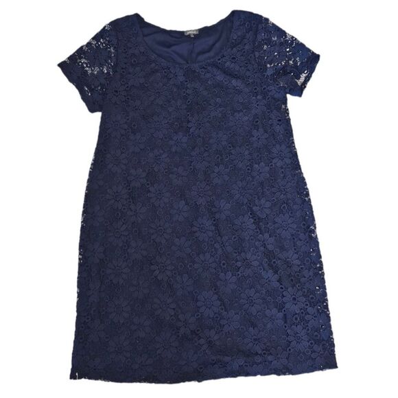 Vintage Neiman Marcus Dress Lace Floral Pattern blue women’s size 18W Made in US - Picture 2 of 4